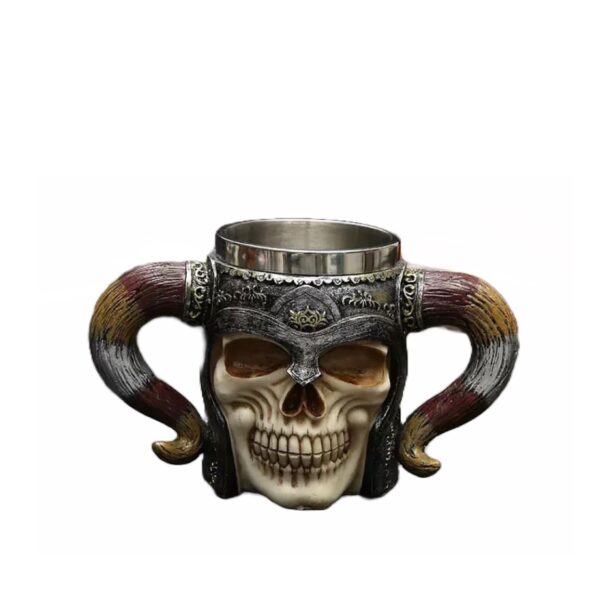 vaso De Cerveza De Acero Inoxidable Con Diseño De Calavera Con Cuernos