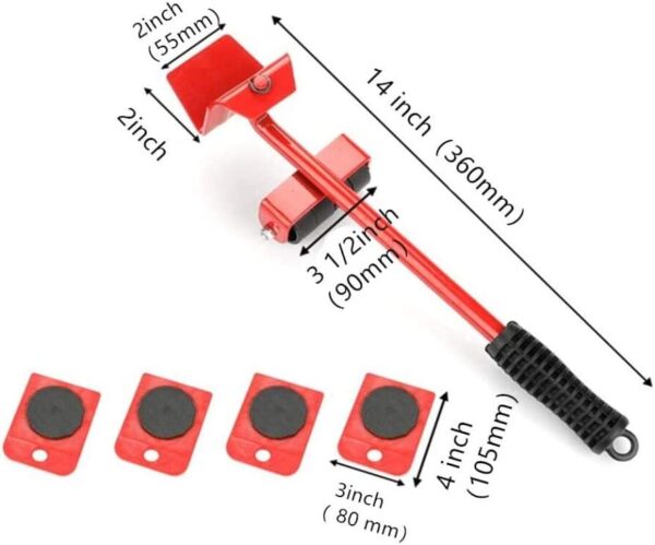 Kit Elevador con Ruedas para Mover Muebles y Electrodomésticos - Imagen 3