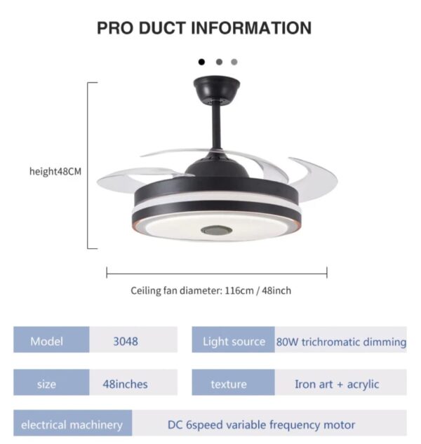 Lámpara Abanico de Techo IP-FG30 - Imagen 3
