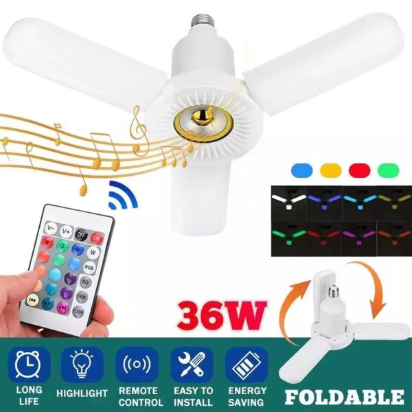 Lámpara LED de Techo Plegable con Bocina Bluetooth BD-6678 - Imagen 4