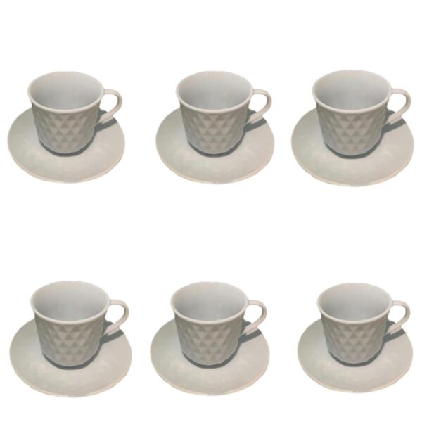 Set de Taza 6/1 de Porcelana con Platillos - Imagen 2