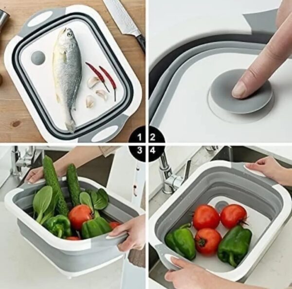 Tabla Plegable Multifuncional para Lavado de Verduras 3 en 1 - Imagen 4