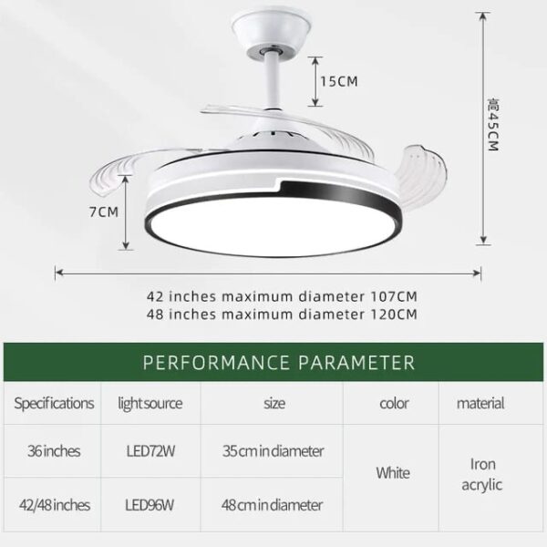 Lámpara Abanico de Techo con Bluetooth - Imagen 3