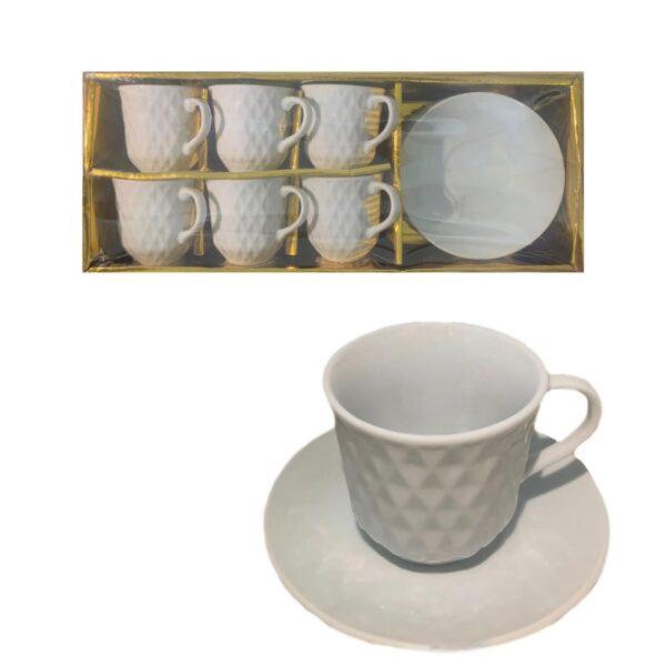 Set de Taza 6/1 de Porcelana con Platillos - Imagen 5