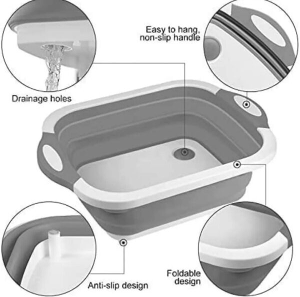 Tabla Plegable Multifuncional para Lavado de Verduras 3 en 1 - Imagen 6