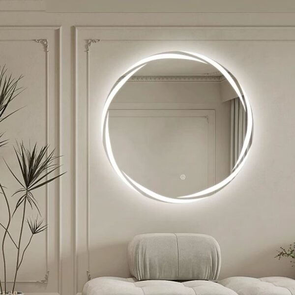 Espejo Decorativo Redondo con Luz LED