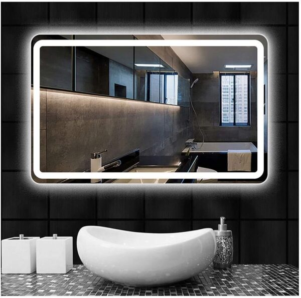 Espejo Decorativo Rectangular con Luz LED