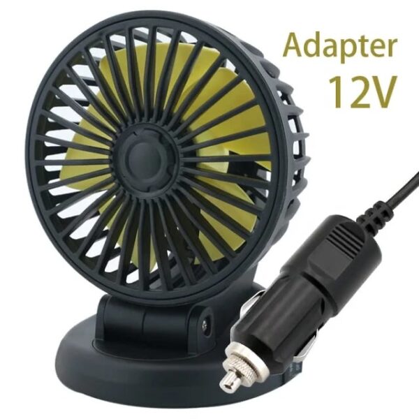 Abanico Para Vehículo 12V con Ajuste de 360° y Tres Velocidades